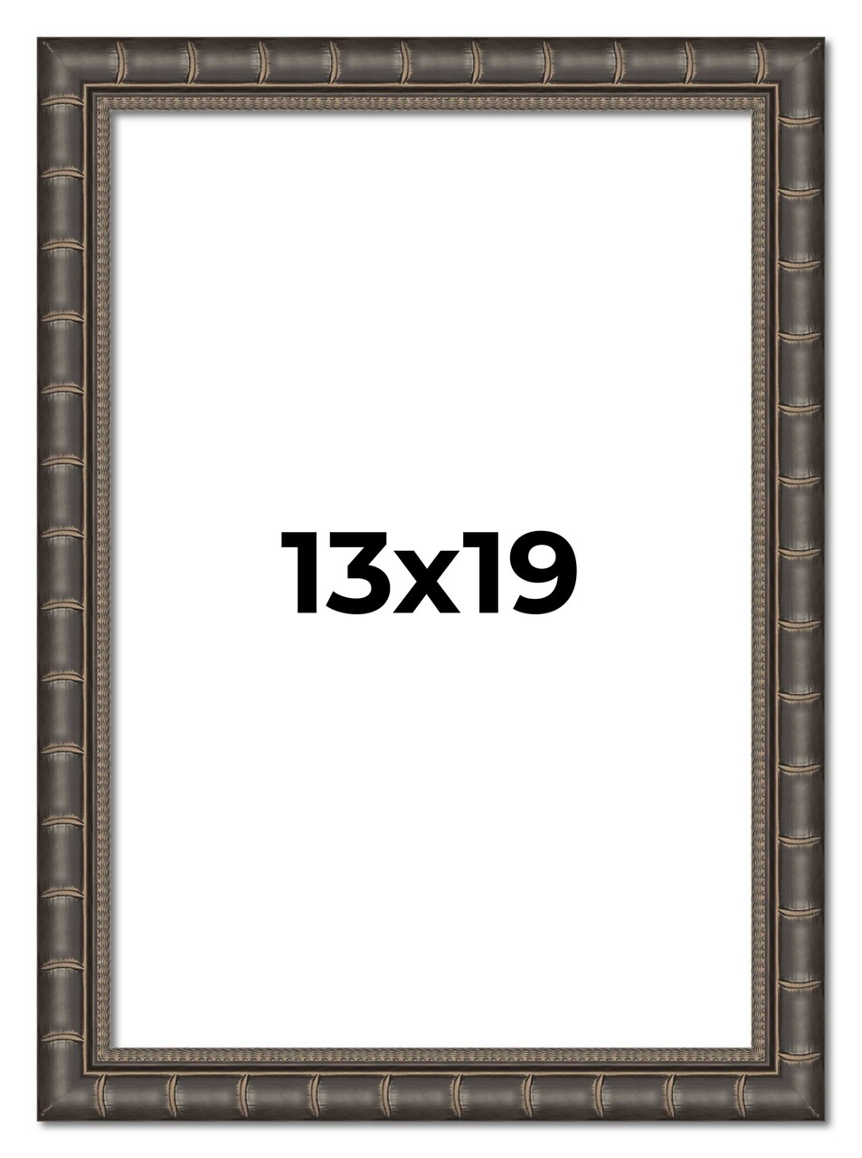 13x19 Black Modern Bamboo Picture Frame - UV Acrylic, Foam Board Backing, Hanging Hardware